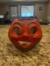 Vintage Halloween Choir Boy Pumpkin Jack O Lantern Paper Mache Good Condition