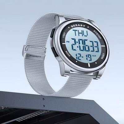 Beeasy All-Metal Neutral Digital Watch, Featuring an Easy-To-Read Display