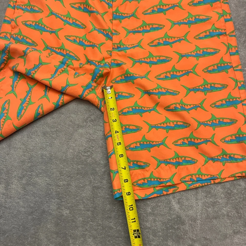 Pantalones Cortos Liquid Flow Naranja con Estampado de Peces Talla: 34"W Foto 3 de 4