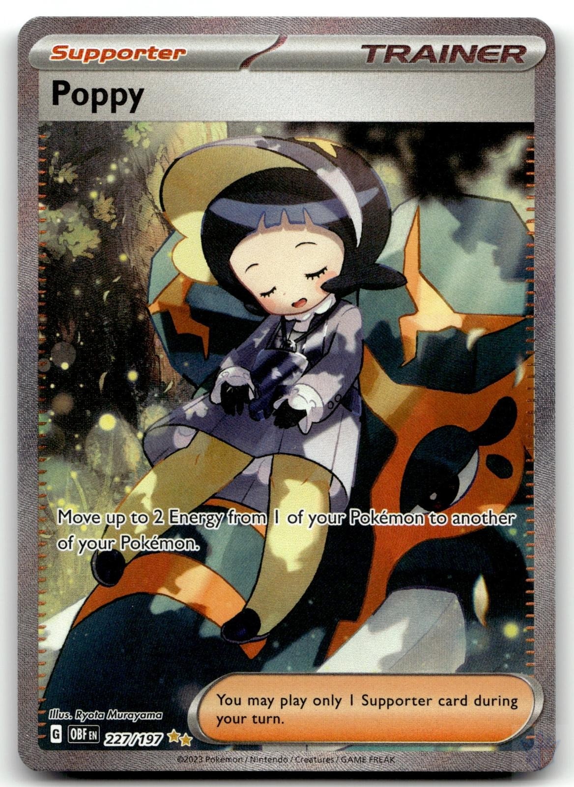Poppy 227/197 Obsidian Flames Special Illustration Rare Holo NM Pokemon Card