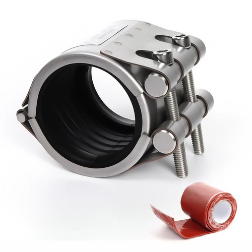 Kodilin Upgraded Pipe Repair Clamp with M1 Self-Adhesive 2"(56-59mm), Silver