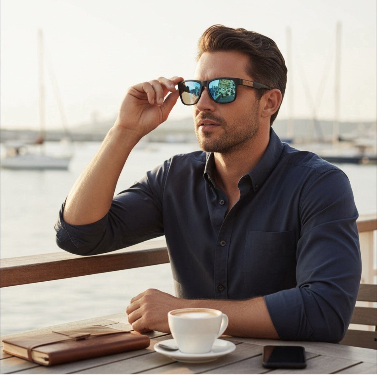 TRUE RELIGION Men's Black Frame Blue/Green Mirror Lens Sunglasses