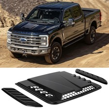 3pcs Automotive Hood Scoop Vent Kit Carbon Fiber For Ford F-250 F-350 Super Duty