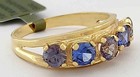 LAB CREATED TANZANITE & ALEXANDRITE RING SOLID 10K YELLOW GOLD - New With Tag — photo 4