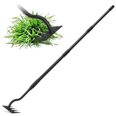 Hoe Garden Tool, Weed Puller Tool Garden Weeding Rake Long Handle 56 inch, 4 ...