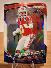 2025 Panini Prizm Christian Gonzalez Red White & Blue Prizm Color Match Patriots