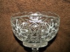 Tall Footed Clear Glass Etched Flower Medallion Candy Dish with Dome Spire Lid — photo 2