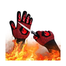 BBQ Fireproof Gloves, Grill Cut-Resistant 1472°F Heat Resistant Gloves, Non