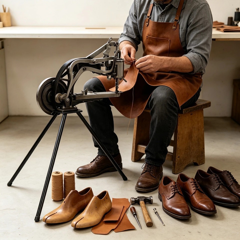 Reparation Sewing Machine Leather Cobbler Sewing Machine Hand Crank 6-Bearing Manual Shoe Repair ...