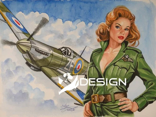 *** ORIGINAL PIN UP ART by SLY  *** PAINTING # 11710 ***