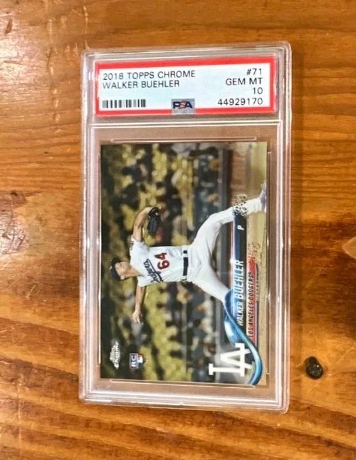 Low POP! 2018 Topps Chrome #71 Walker Buehler Dodgers RC Rookie Base Set PSA 10