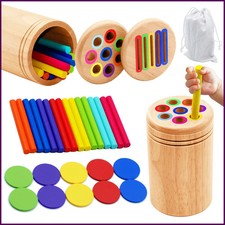 Montessori Wooden Toys Color Sorting Fine Motor Toys Shape Matching Sensory Toys