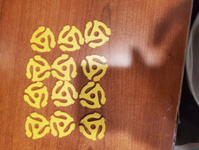 12 New Yellow 45 RPM 7" Plastic Record Adapters