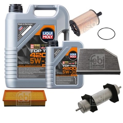 FEBI BILSTEIN Inspektionspaket 6L Liqui Moly Top Tec 4200 5W-30 für Audi A4