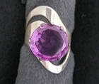 Vintage Mexican Mexico Alexandrite sterling silver modernist ring Eagle 93
