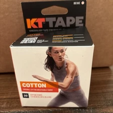 KT TAPE Original Cotton Sports Tape, 20 Pre-Cut Strips 2"x10" Beige New