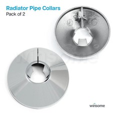 Radiator Pipe Covers White 15mm x 19.5cm, Chrome & Wooden Radiator Pipe Collars