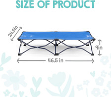Toddler Bed Foldable Travel Cot with Metal Frame 46.5 x 24.5 inches in Royal