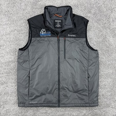 Simms Quantum Vest Men s XL Black/Gray Primaloft Pertex Full Zip Fishing