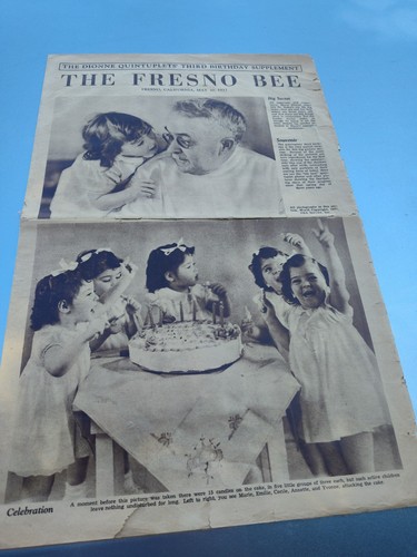 Dionne Quintuplets 3rd Birthday Supplement The Fresno Bee Newspaper May 30 1937