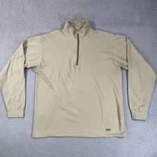 XGO Technical Mens Large 1/4 Zip Pullover Tan Acclimate Dry Made in USA