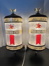 Vtg NOS Pair Michelob Wall Lamp Sconce Original Box Lighted Beer Sign Lot 2