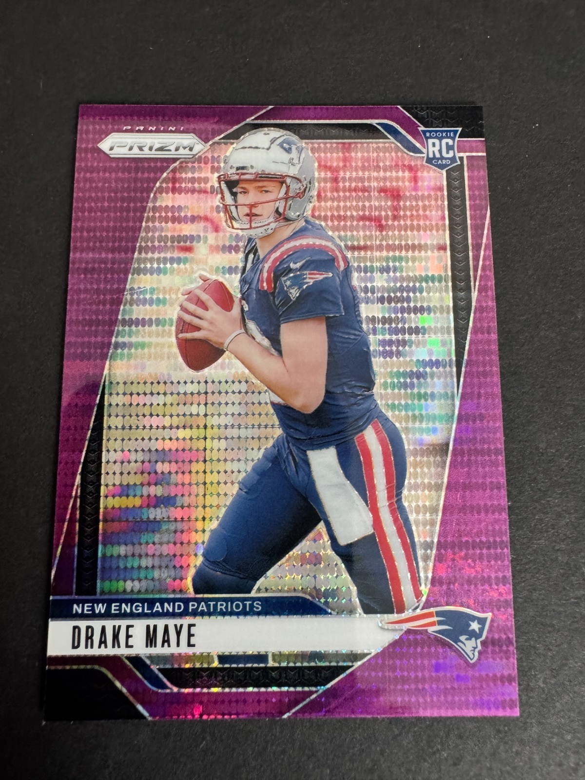 2024 Panini Prizm Drake Maye RC Purple Pulsar Rookie #329