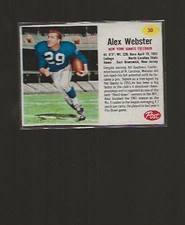 1962 POST CEREAL ALEX WEBSTER #30