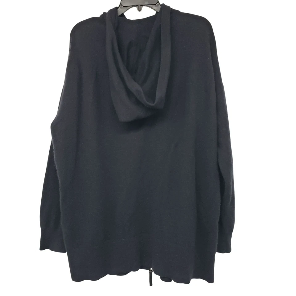 Cárdigan con capucha Nordstrom Signature negro cachemir cremallera completa Foto 2 de 4