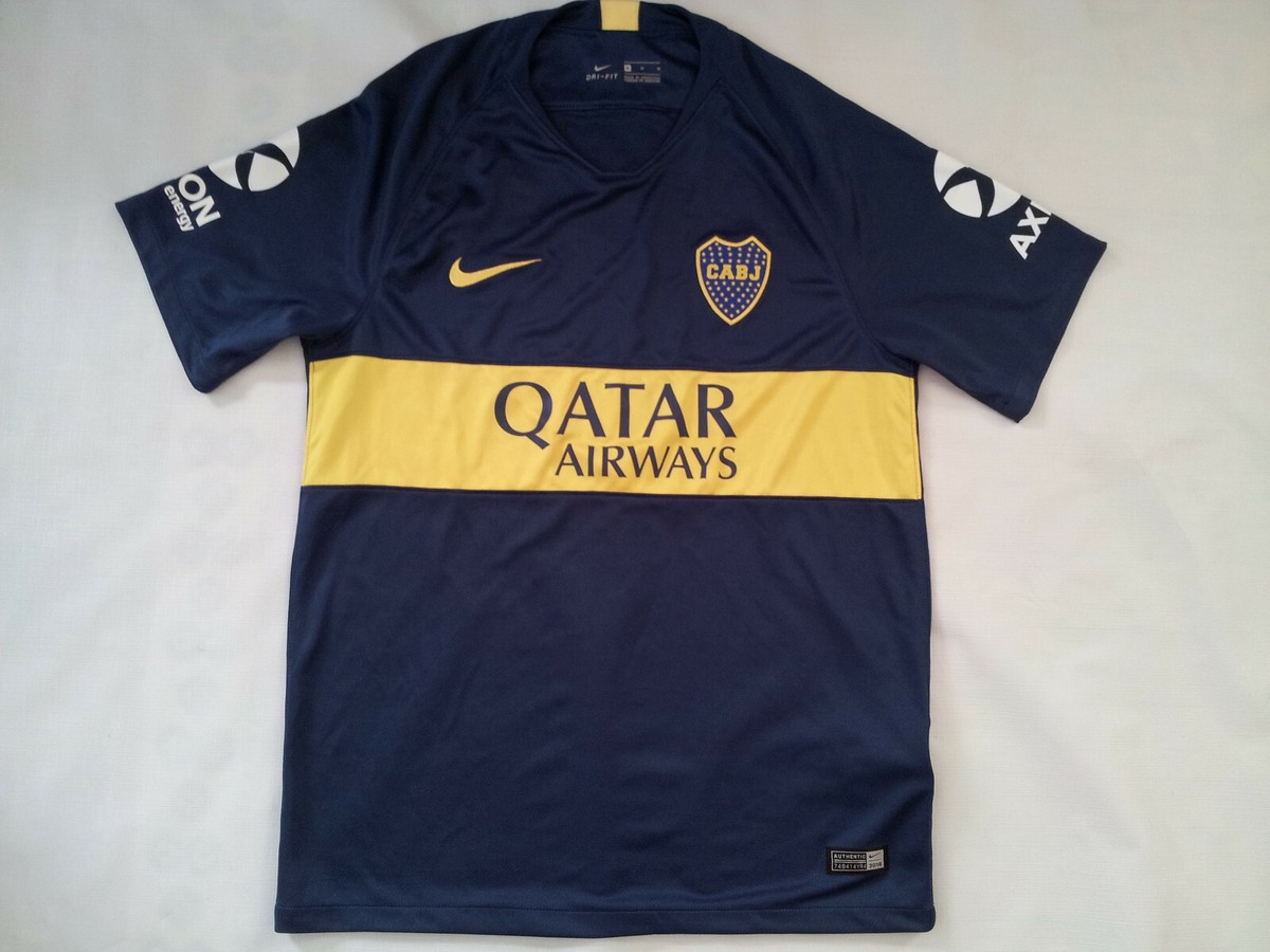 2018 NIKE DRI FIT BOCA JUNIORS AUTHENTIC SOCCER JERSEY IN SIZE M