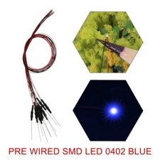 20pcs Pre-wired 32awg Wire Blue SMD LED 0402 Lights Lamps Free Resistors L0402B