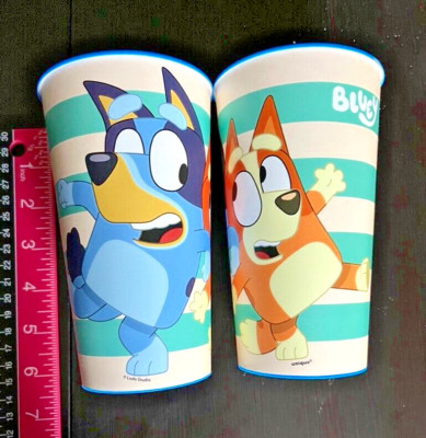 Set of 2 Bluey Dog Party Plastic Reusable Cups - Brand New
