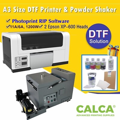CALCA A3 DTF Printer with Powder Shaker and Dryer & 2 Heads