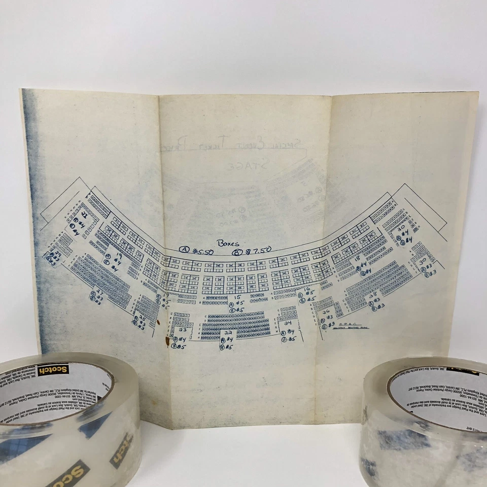 SPAC Saratoga Artes Escénicas Saratoga NY Vintage 2 Caras Asientos Tabla de Precios Foto 2 de 4