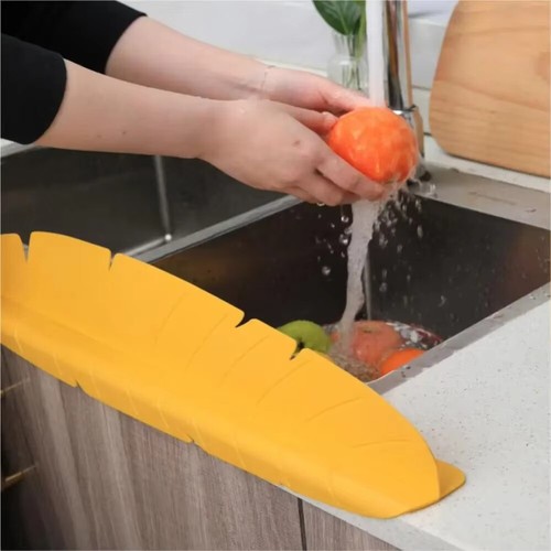 Sucker Sink Divider Banana Leaf Shape Water Baffle Bar Household Products - Picture 5 of 11