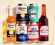 3D Mini Drink Liquor Alcohol Beer Bottle Cans Fridge Magnet Handmade Lot 👻🧲6pc