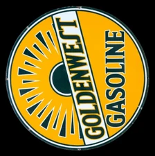 PORCELAIN GOLDENWEST ENAMEL SIGN 36X36 INCHES DOUBLE SIDED