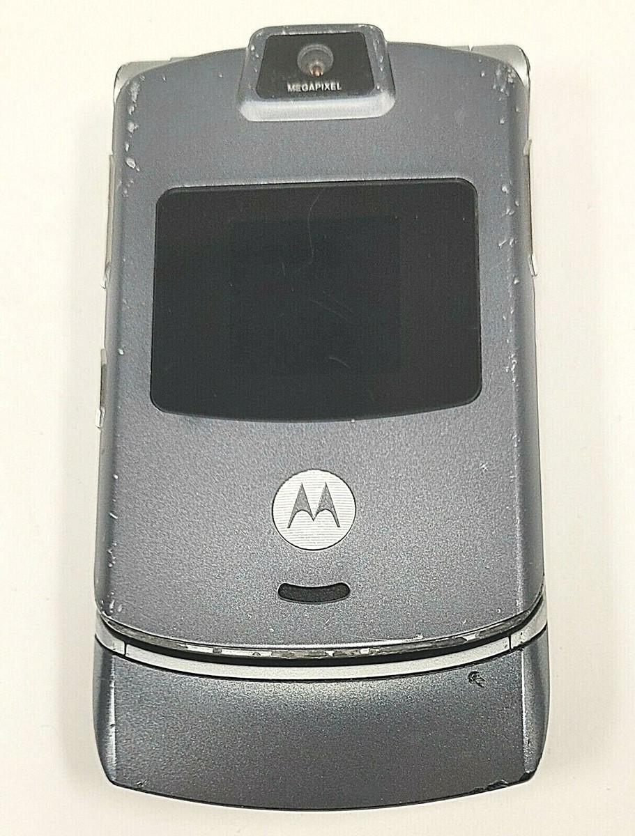 Motorola RAZR V3m - Gray ( Verizon ) Cellular Flip Phone - Very