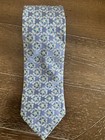 EUC Hugo Boss Men's Multi-Color Blue Floral Print Tie 100% Silk Made in Italy