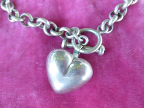DESIGNER MINAS STERLING SILVER SWEETHEART NECKLACE W HANGING HEART - Picture 2 of 5