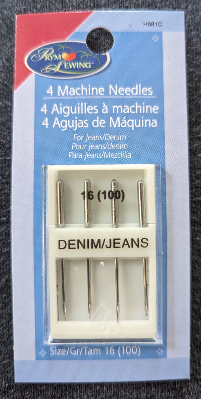 Prym Sewing Dritz MACHINE NEEDLES Jeans H681TWO Pack 4 Needles 8