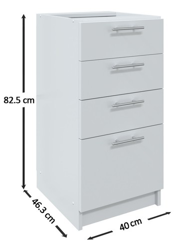 JD Greta NOT Adjustable Kitchen Drawer Unit 400mm - Dark Grey Matt - Picture 4 of 8
