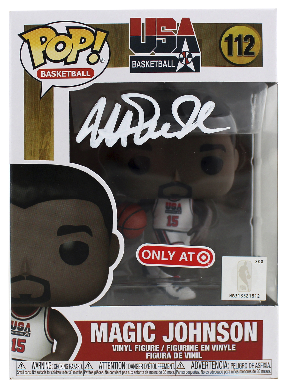 Magic Johnson Autographed Signed Lakers Usa Basketball #112 Funko Pop Vinyl Figure Beckett Wit 