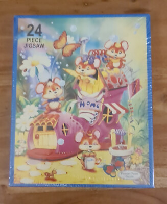 Vintage 90s PIONEER POINT puzzle/jigsaw 24 pieces CARTOON SQUIRREL NOS