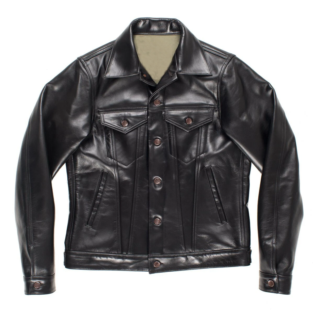 Men's Lambskin leather Trucker Jacket American Western Denim Levs Style Jacket