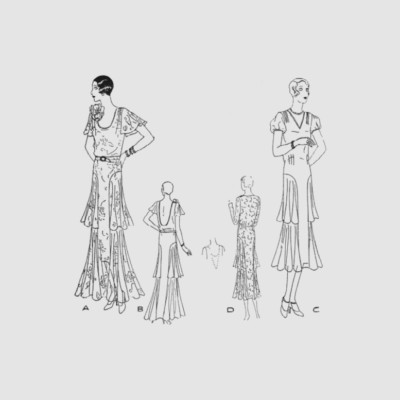 Past Patterns 3227 - Early 1930s Summer Frock Sewing Pattern bust size 34''