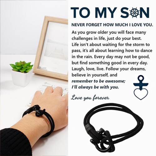 To My Son Love You Forever Nautical Bracelet Waterproof Paracord Boy-Watch QUS