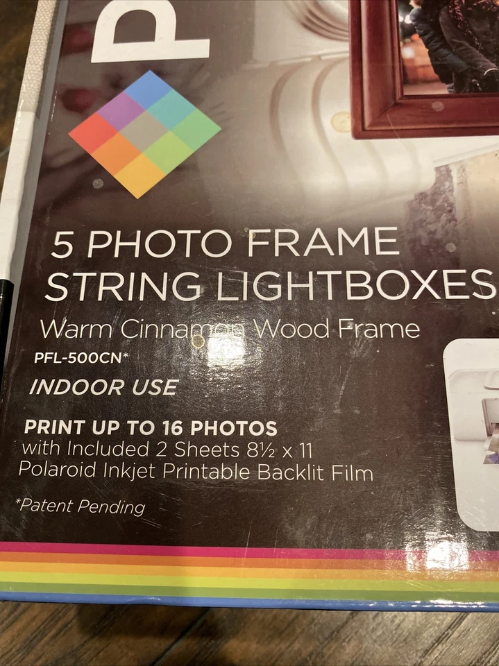 Polaroid фото рамка струнных инструментов светодиодные лайтбоксы теплый корицы дерева вечеринки, семьи - Изображение 2 из 4