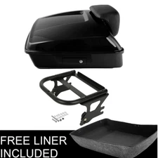 Chopped Trunk Mount Rack Backrest Pad Fit Fit For Harley Touring 1997-2008 Black
