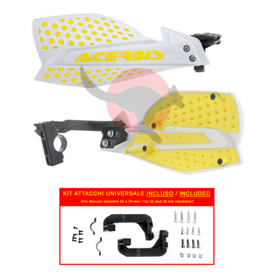 Handprotektoren [ACERBIS] X-ULTIMATE + Montagekit - Universal - Weiß / Gelb